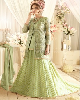 Ultimate Stylish Anarkali Light Green Lehanga